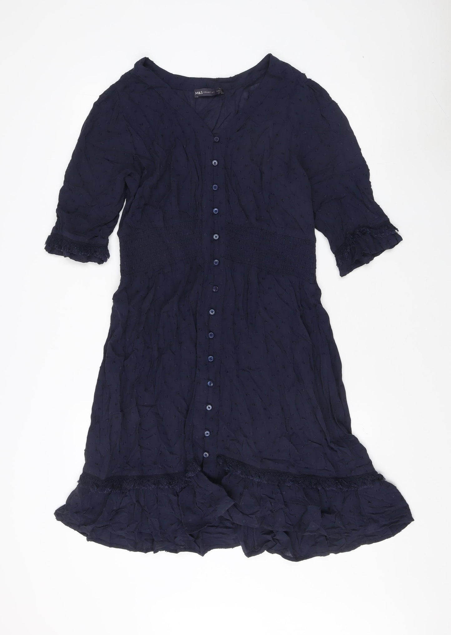 Marks & Spencer Women's Blue Lace Accent Dress Size 14