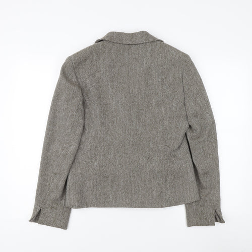 Oxmo Women's Grey Tweed Blazer, Classic Fit, Size M