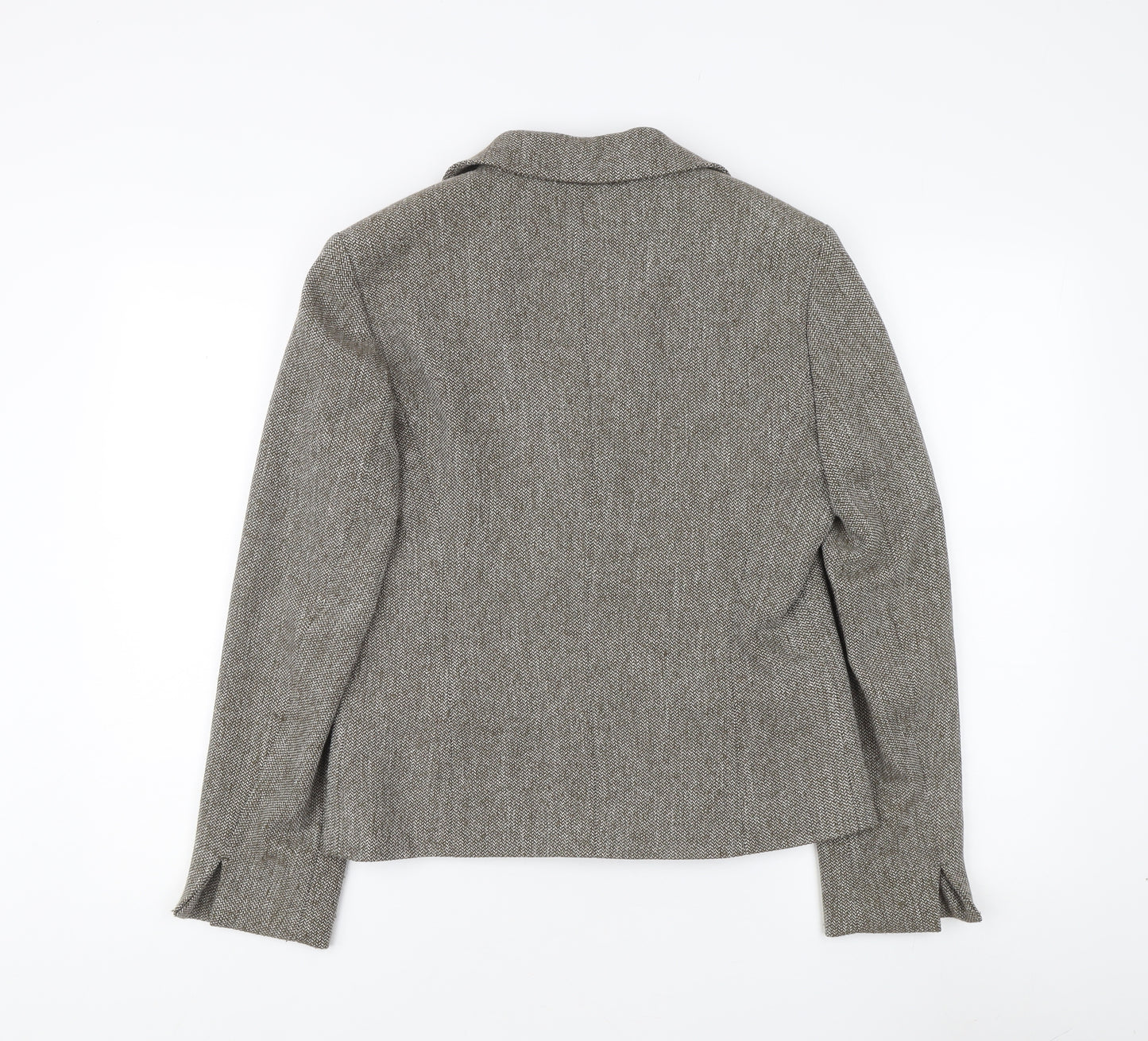 Oxmo Women's Grey Tweed Blazer, Classic Fit, Size M
