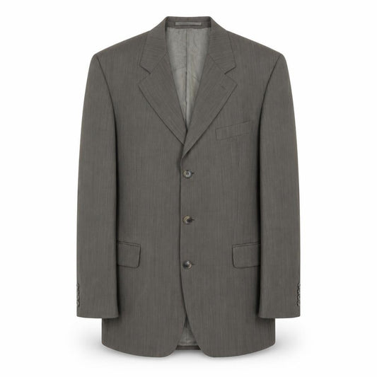 Diffney Men's Brown Striped Wool Blazer, Formal 40