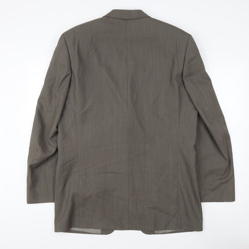 Diffney Men's Brown Striped Wool Blazer, Formal 40