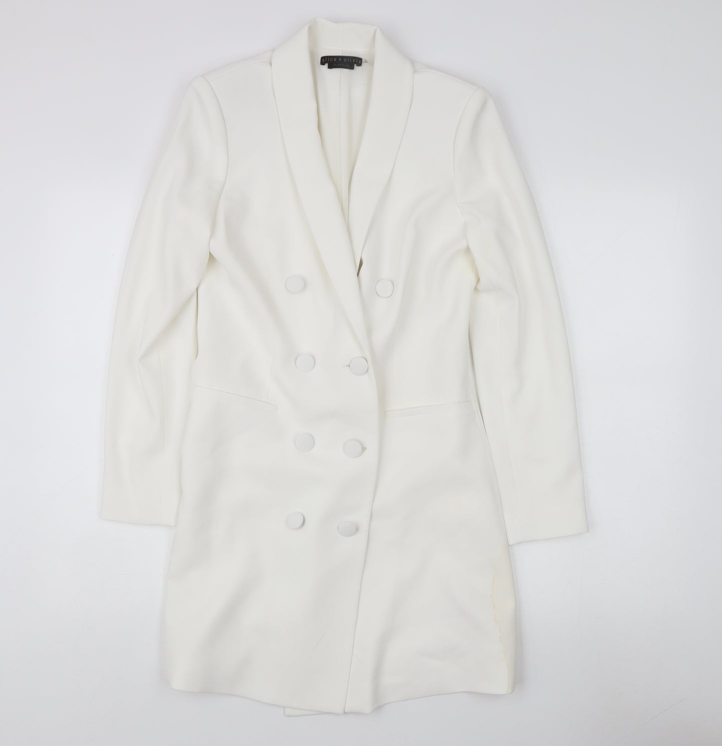 Alice + Olivia Women's White Tuxedo Suit Jacket Size 6
