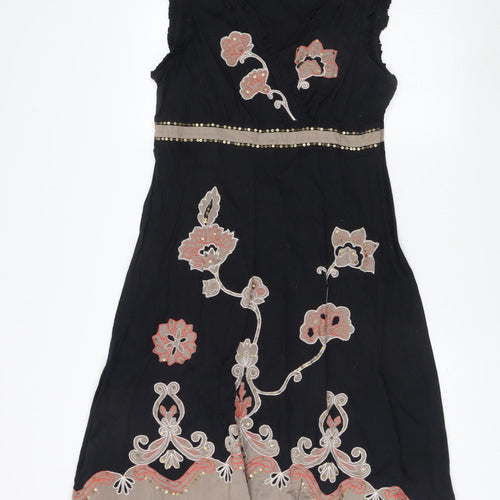 Rocha John Rocha Black Floral Embroidered Dress 16