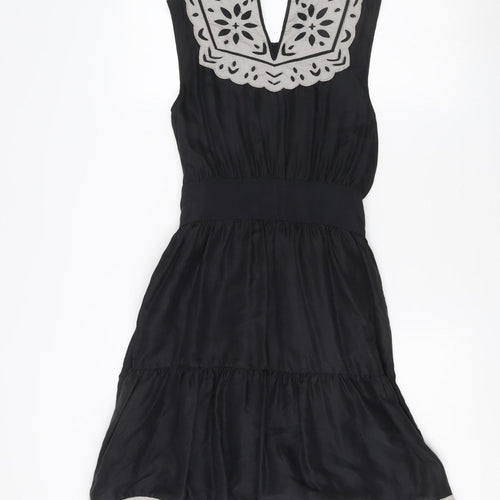 Warehouse Women’s Black Silk Sleeveless Dress