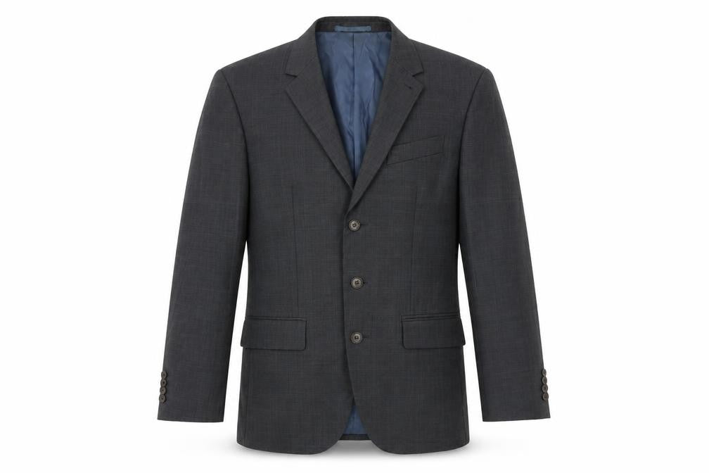 Front view of Next Men's Grey 38R Wool Blazer, Regular Fit
