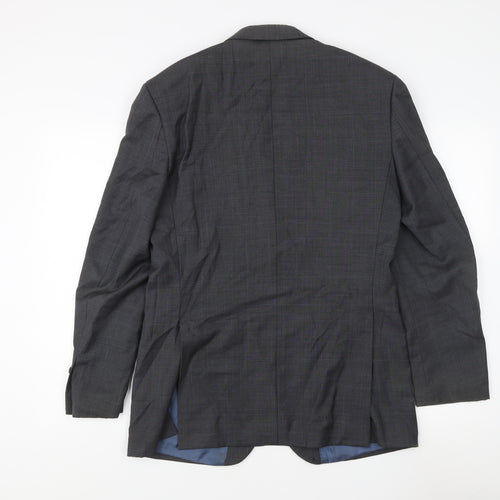 Next Men's Grey 38R Wool Blazer, Regular Fit