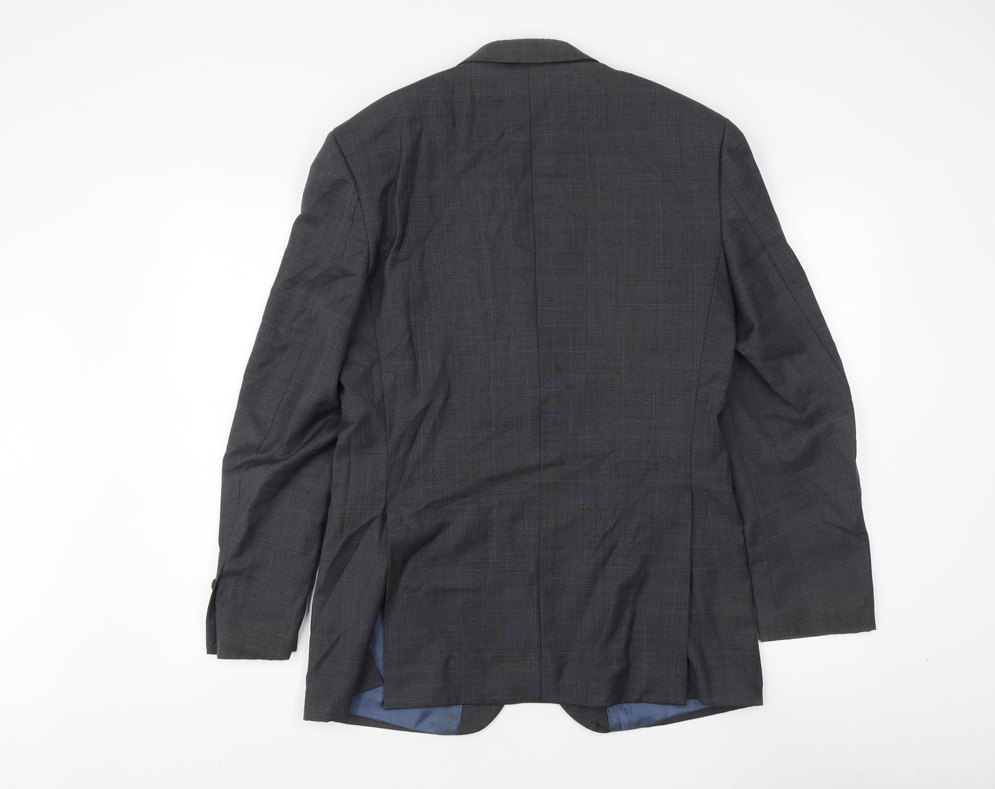 Next Men's Grey 38R Wool Blazer, Regular Fit