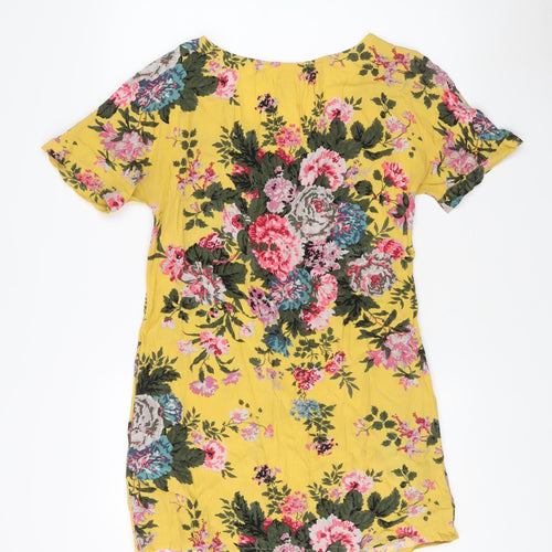 Joules Women's Yellow Floral Blouse, Size 12, Spring/Summer