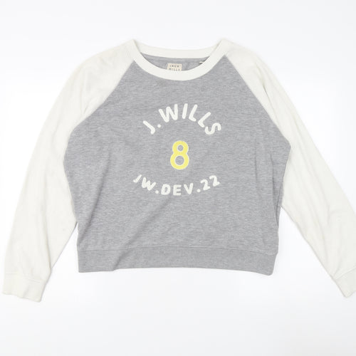 Jack Wills Women's Grey Crew Neck Sweatshirt Size 14