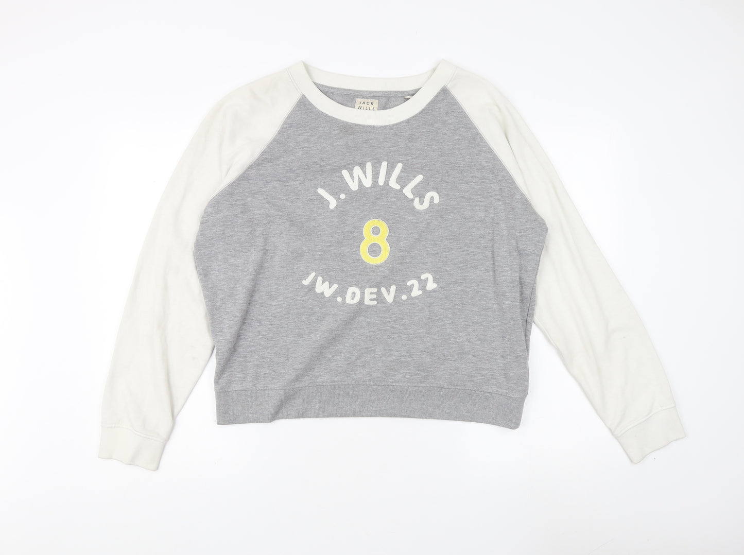 Jack Wills Women's Grey Crew Neck Sweatshirt Size 14