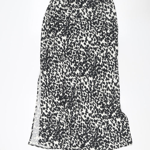 River Island Women's Black Animal Print Pencil Skirt Size 16