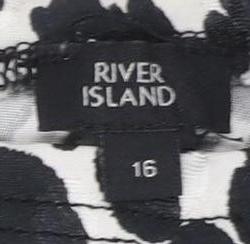 River Island Women's Black Animal Print Pencil Skirt Size 16