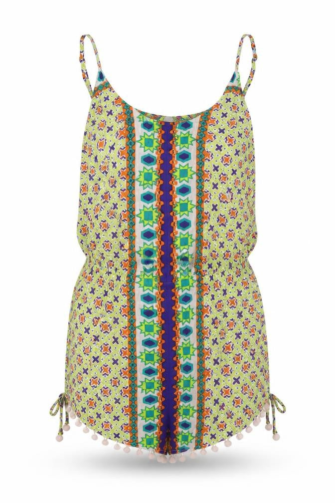 Front view of ASOS Women's Multicoloured Modal Playsuit, size M