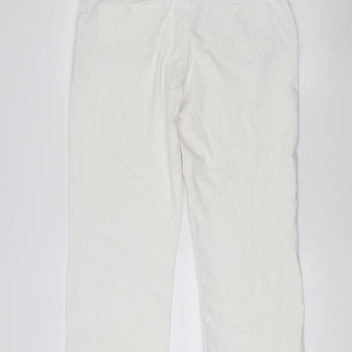 Platform Women's White Straight Cotton Trousers Size 16