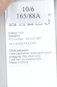 AllSaints Women's Grey Wrap Blouse, Size 10