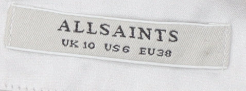 AllSaints Women's Grey Wrap Blouse, Size 10