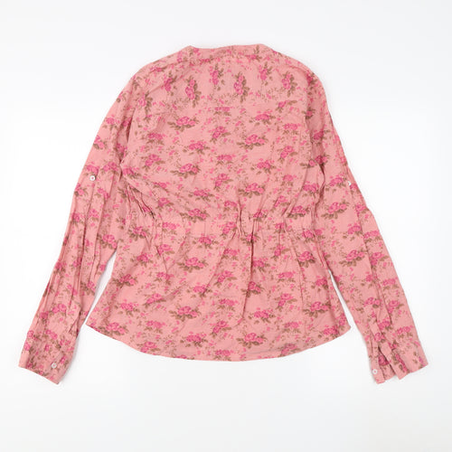 Lee Cooper Women's Pink Floral Blouse - Size L