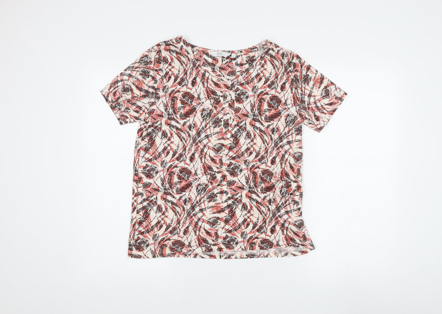 Isle Women's Multicoloured Floral T-Shirt - Size 10