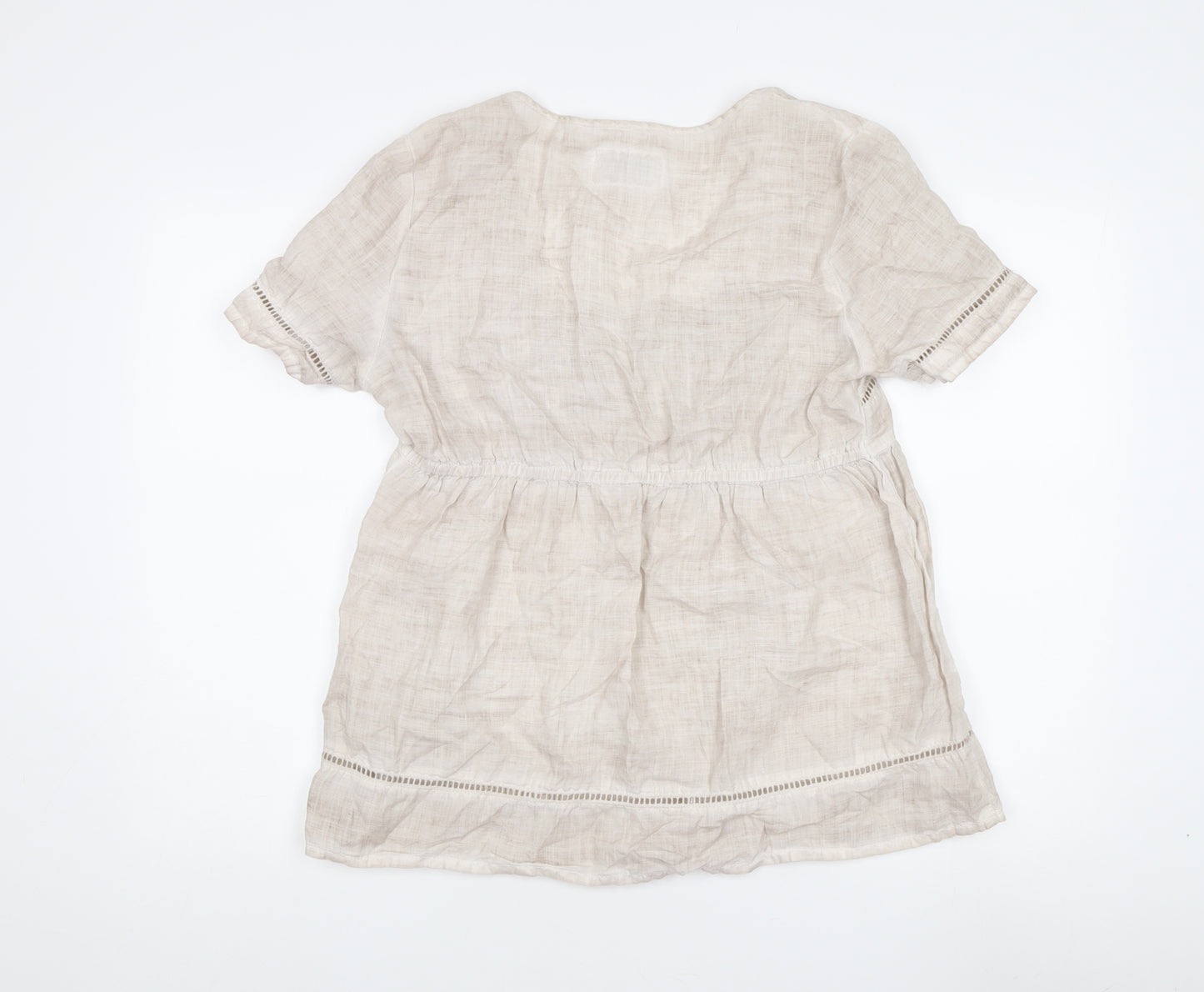 Malvin Women's Beige Crochet Blouse Size 14