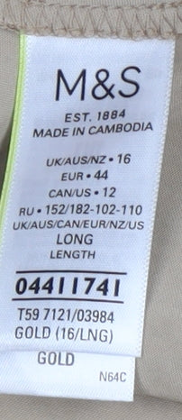 Marks and Spencer Women's Gold A-Line Long Skirt