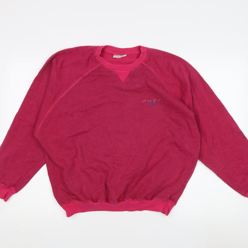Adidas Unisex Red Striped Logo Sweatshirt, Size M