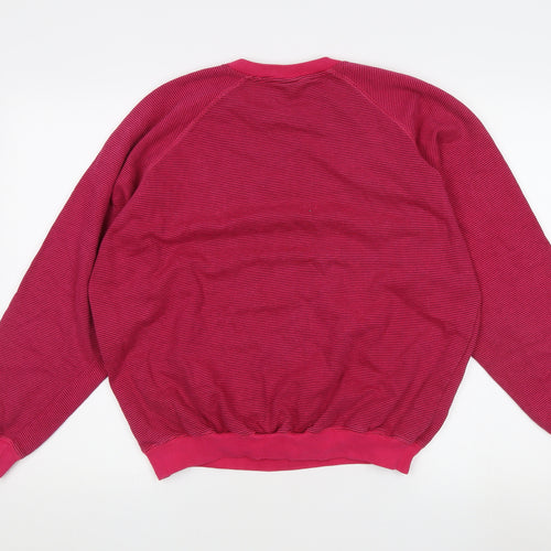 Adidas Unisex Red Striped Logo Sweatshirt, Size M