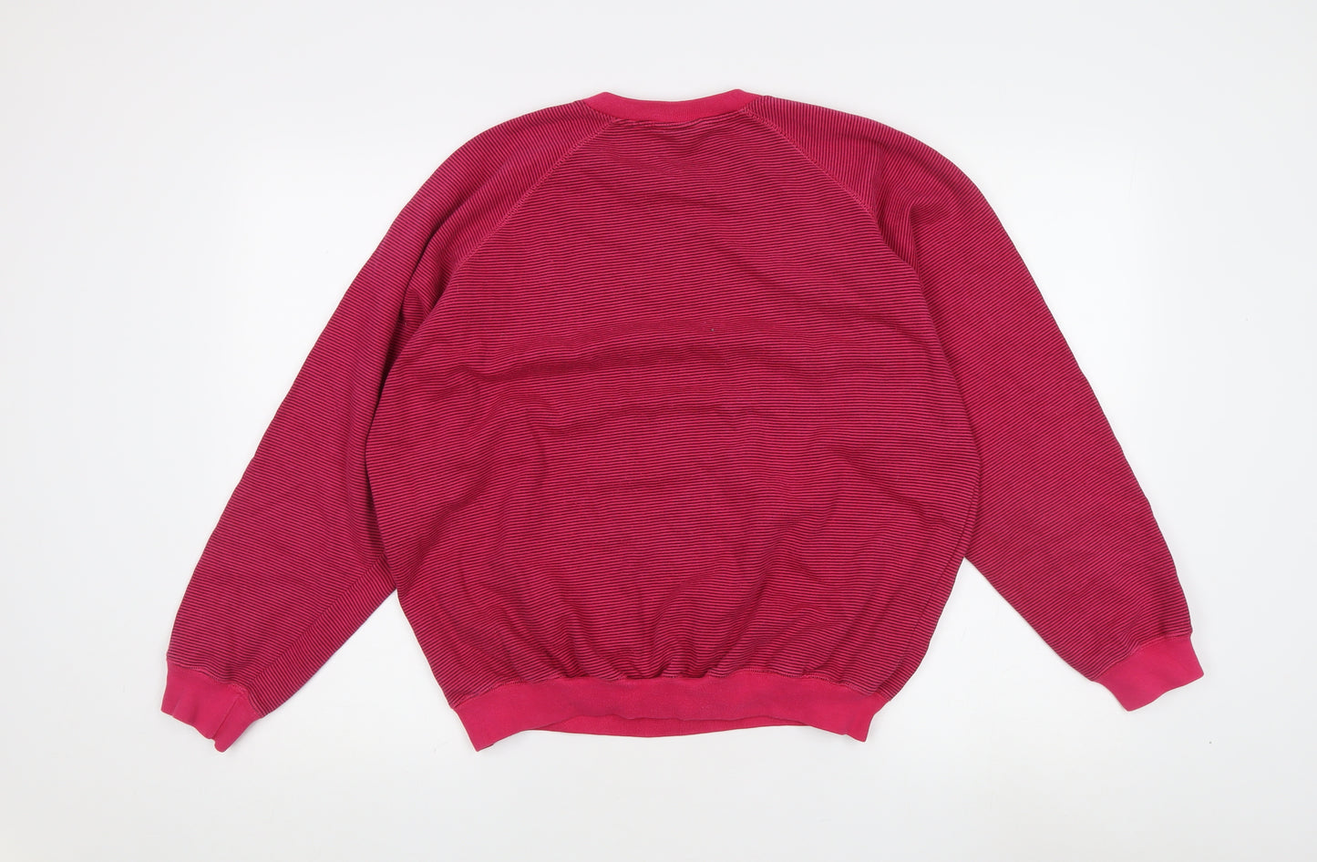 Adidas Unisex Red Striped Logo Sweatshirt, Size M