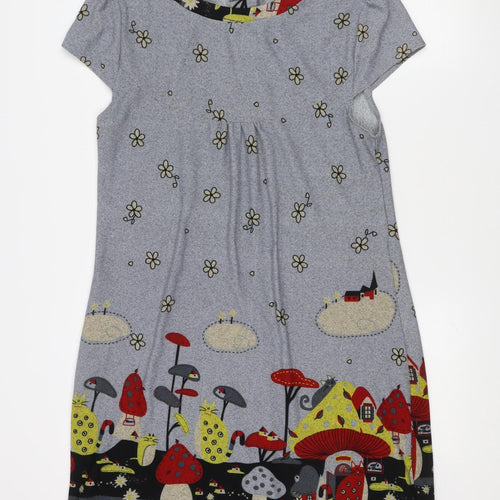 New York Laundry Women's Grey Floral T-Shirt Dress M