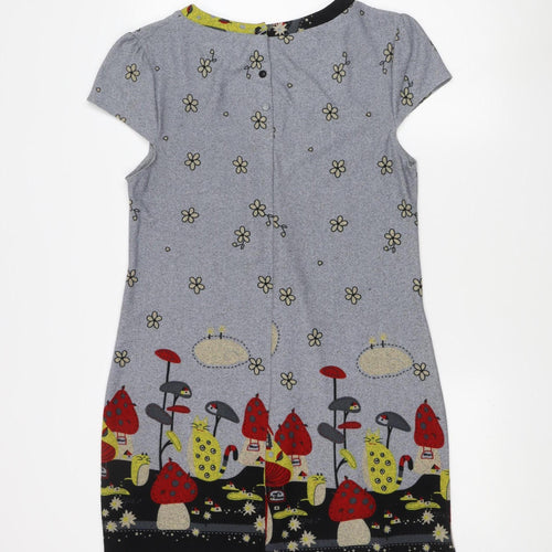 New York Laundry Women's Grey Floral T-Shirt Dress M