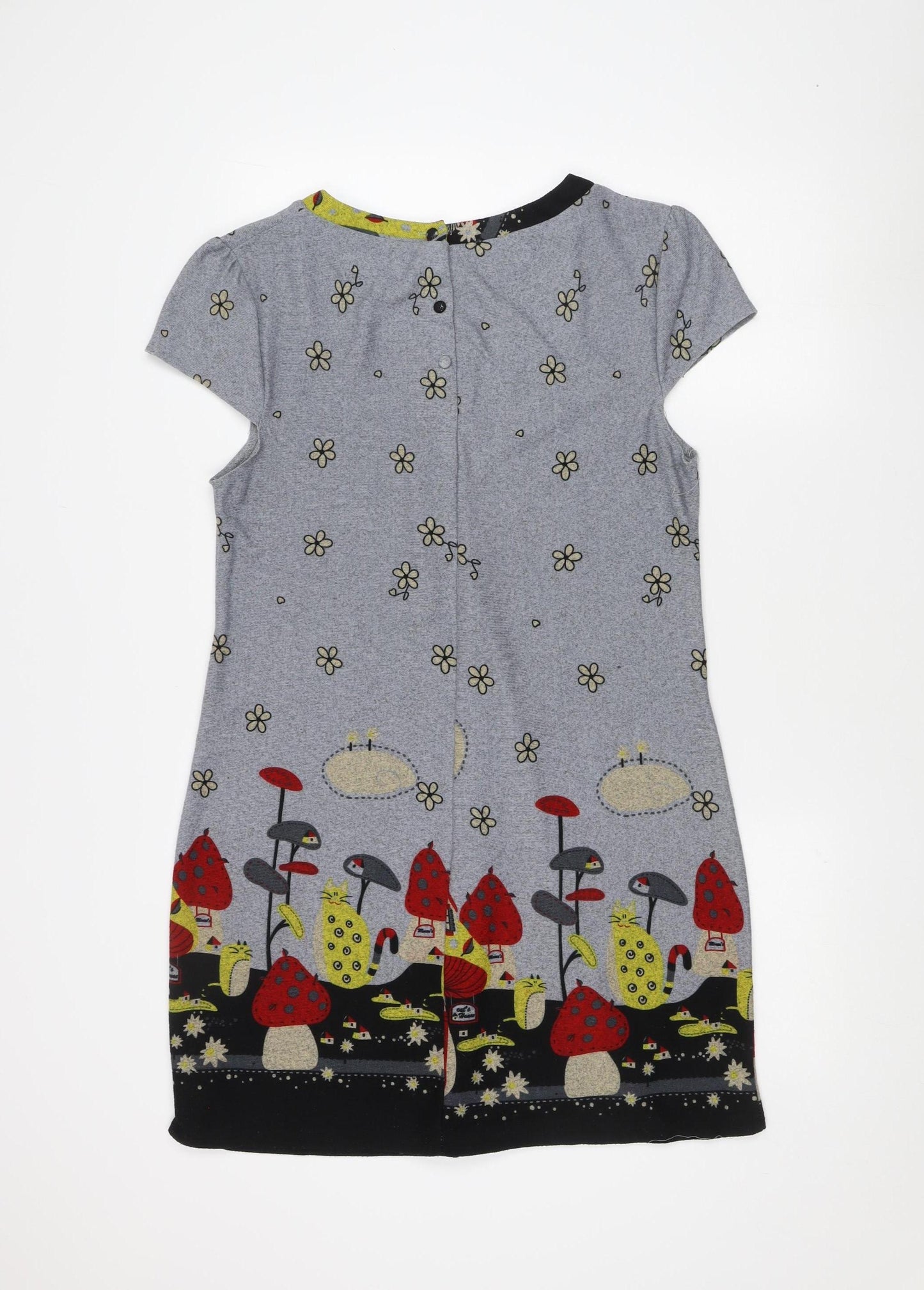 New York Laundry Women's Grey Floral T-Shirt Dress M