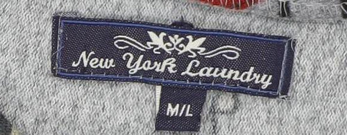 New York Laundry Women's Grey Floral T-Shirt Dress M