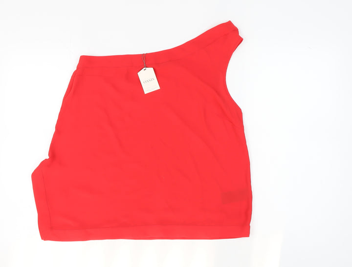 Oasis Women's Red One Shoulder Top Size 14
