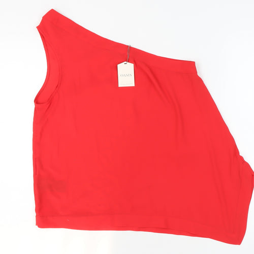 Oasis Women's Red One Shoulder Top Size 14