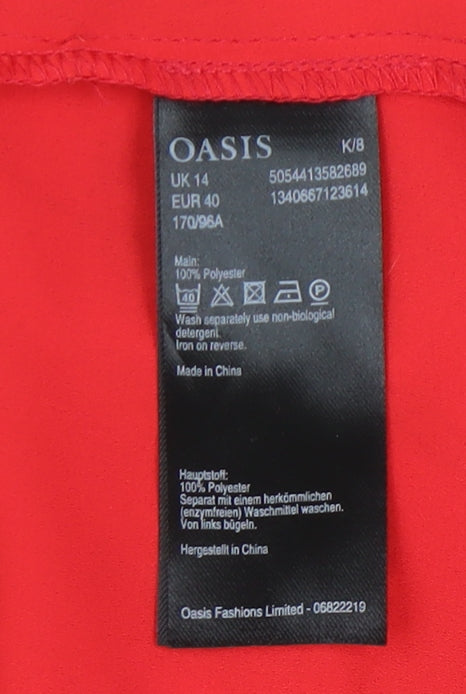 Oasis Women's Red One Shoulder Top Size 14
