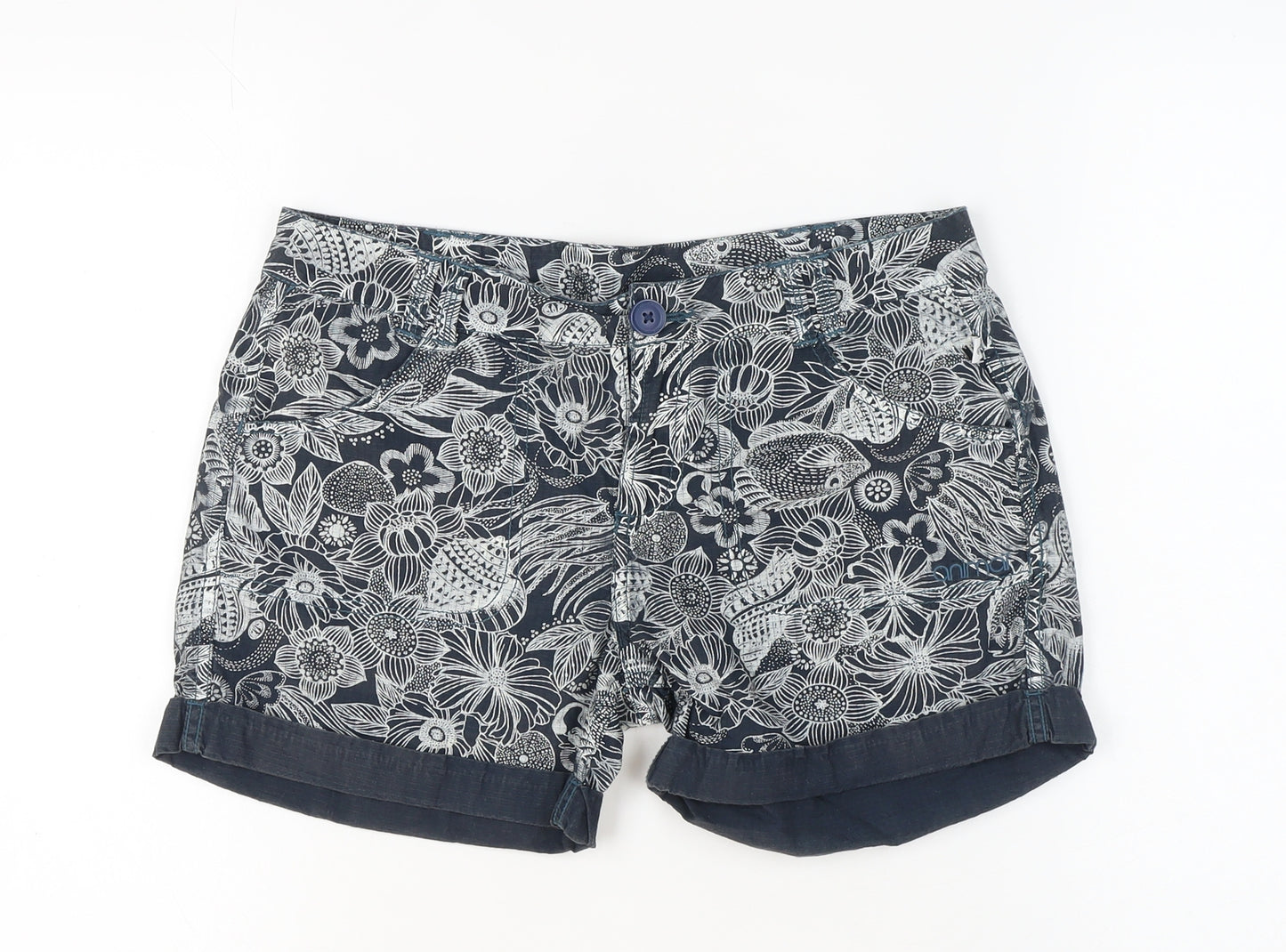 Animal Women's Blue Floral Chino Shorts, Size 10