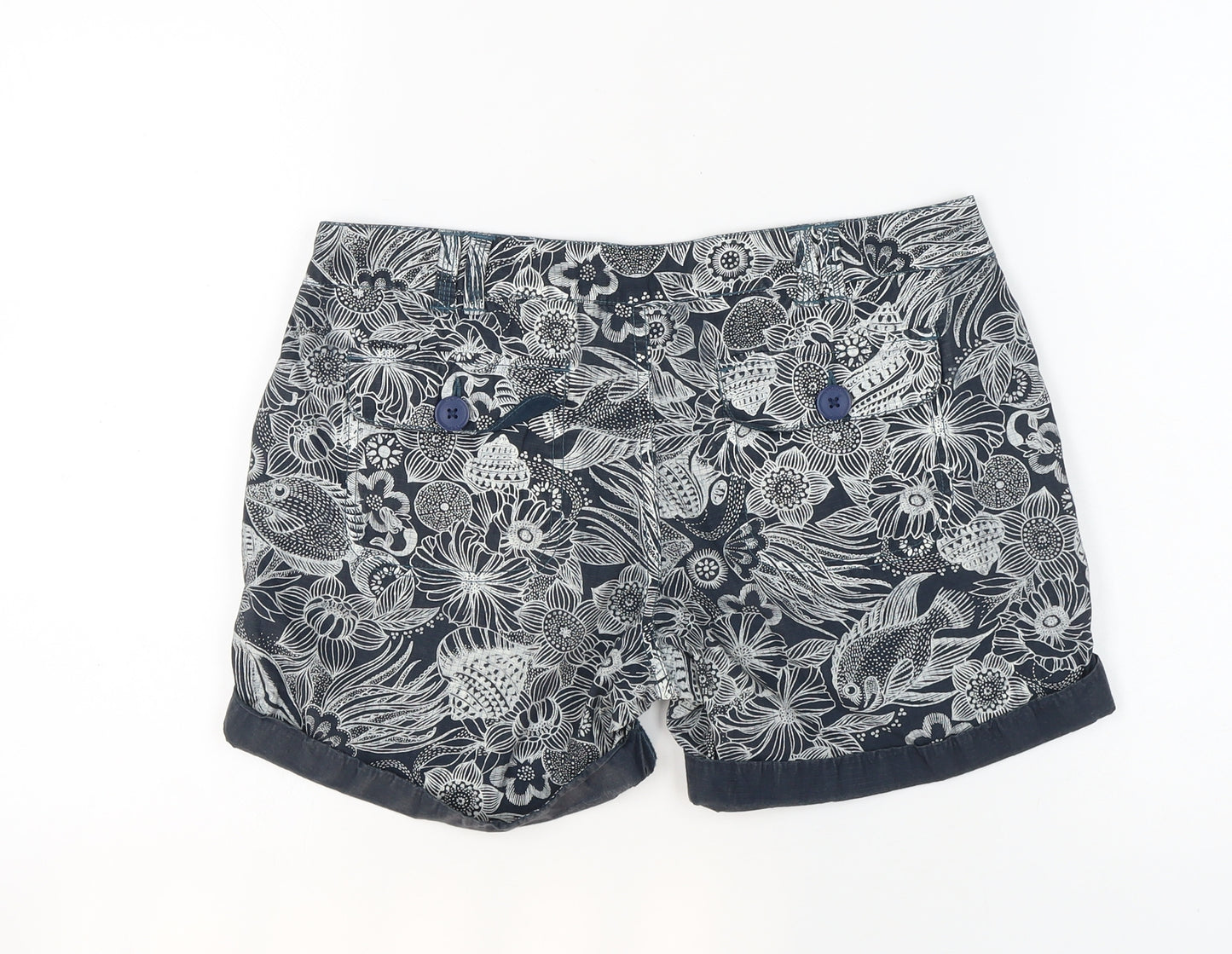 Animal Women's Blue Floral Chino Shorts, Size 10