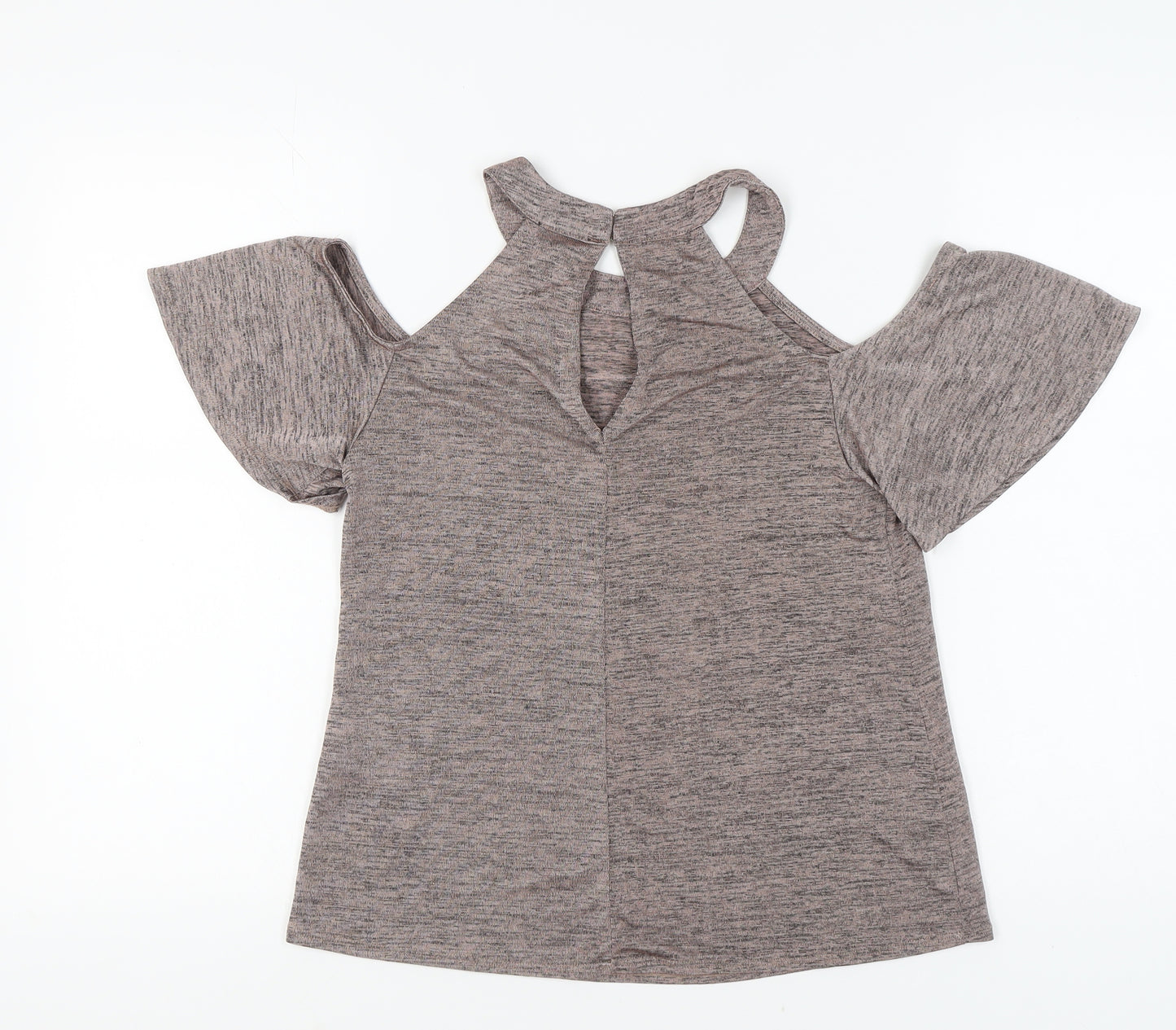 Warehouse Women's Grey Size 10 Cold Shoulder Top