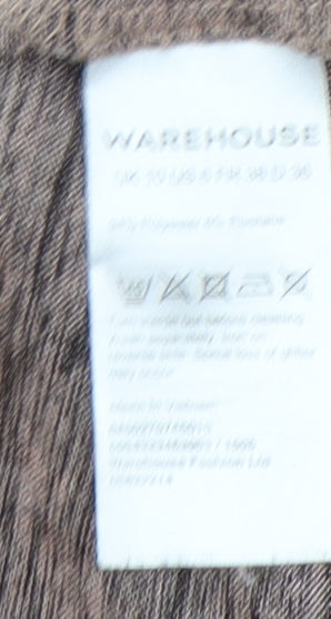 Warehouse Women's Grey Size 10 Cold Shoulder Top