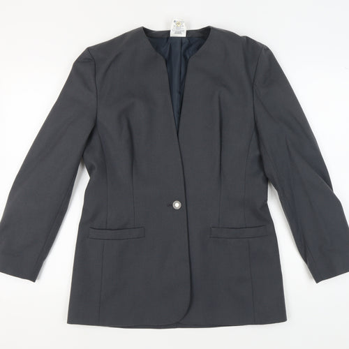 Alexon Black Wool Blazer Women Size 14 Business Casual