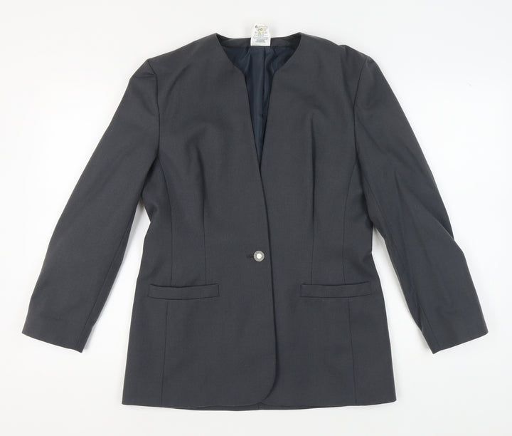 Alexon Black Wool Blazer Women Size 14 Business Casual