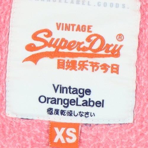 Superdry Pink Women's XS Full Zip Hoodie Vintage Style