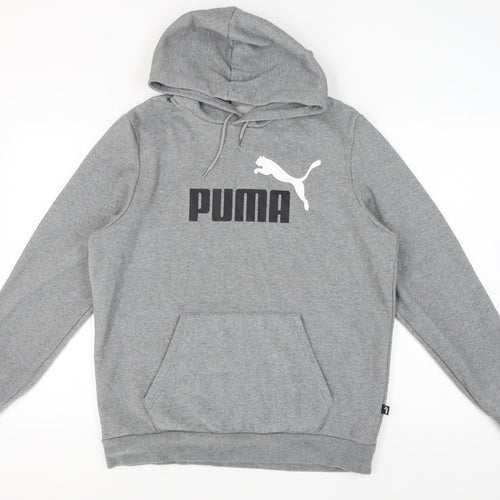 Puma Men’s Grey Hoodie L Pullover Logo