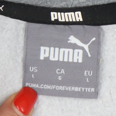 Puma Men’s Grey Hoodie L Pullover Logo
