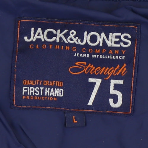 Jack & Jones Men's Blue Basic Jacket, Size L, Casual Style