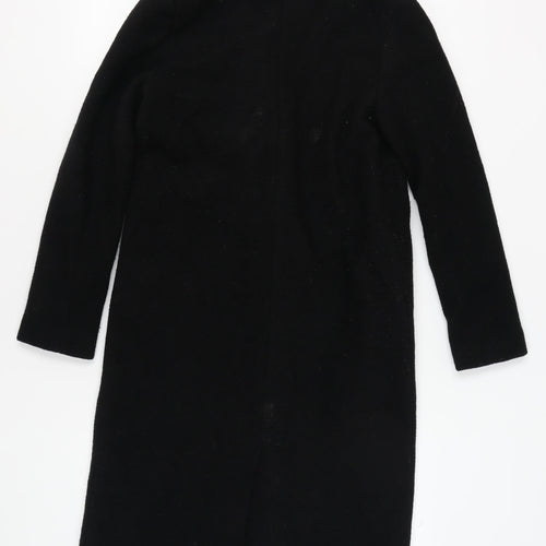 Monki Women's Black Long Overcoat - Size S, Elegant Casual
