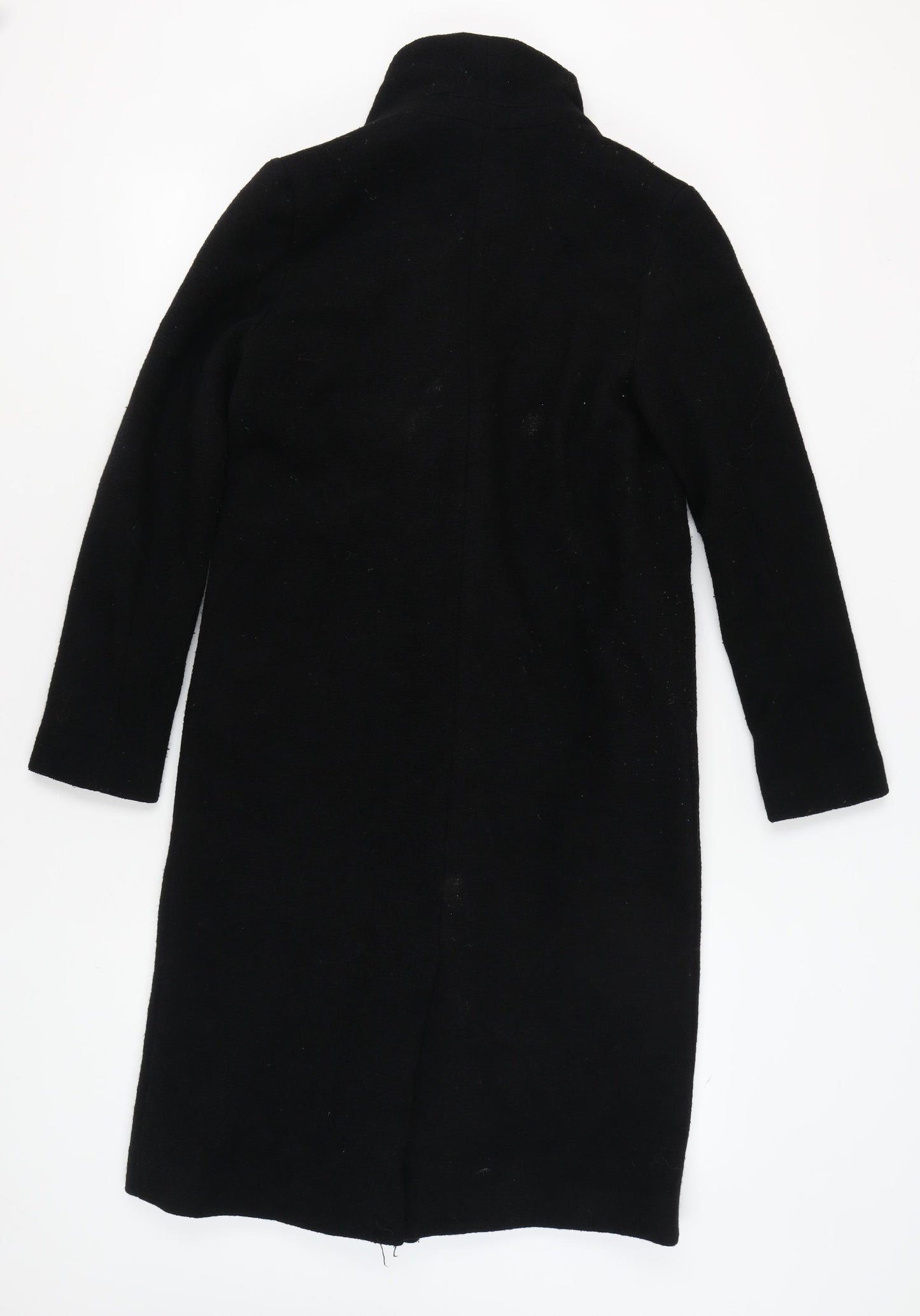Monki Women's Black Long Overcoat - Size S, Elegant Casual