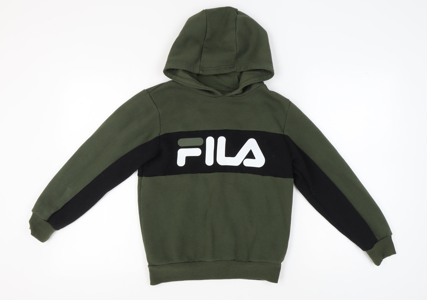 Fila Boys Green Hoodie 12-13 Years Pullover Casual