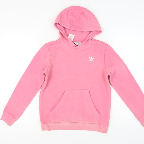 Adidas Girls Pink Hoodie Pullover 11-12 Years Logo Sports
