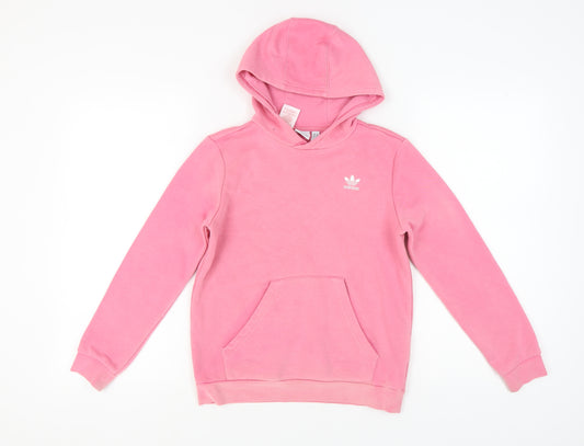 Adidas Girls Pink Hoodie Pullover 11-12 Years Logo Sports