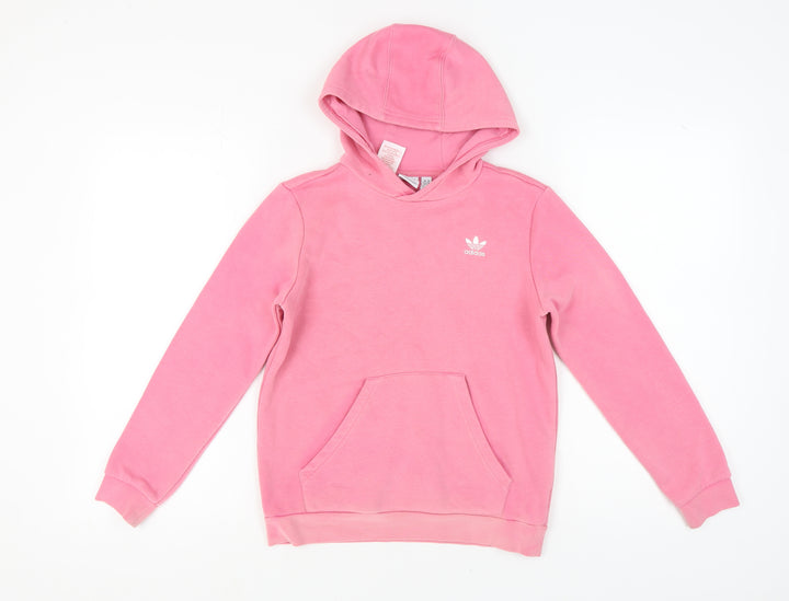 Adidas Girls Pink Hoodie Pullover 11-12 Years Logo Sports